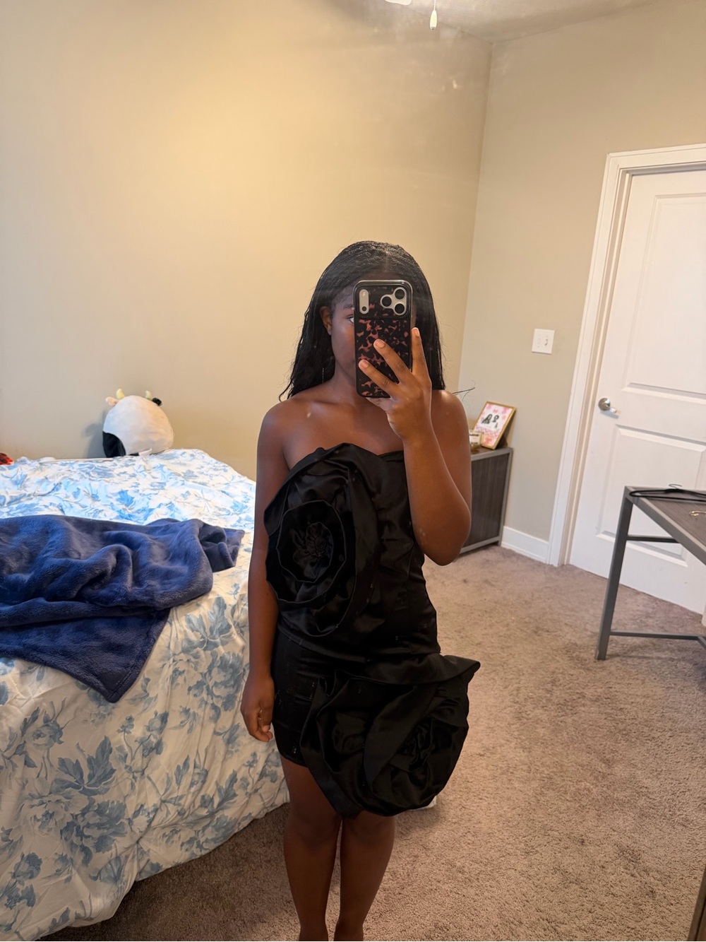 Flower Decal Mini Semi Dress